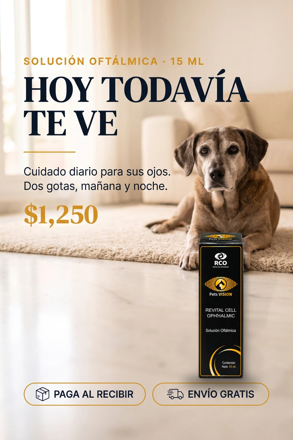 Pets Vision — cuidado ocular diario para perros y gatos, pago al recibir