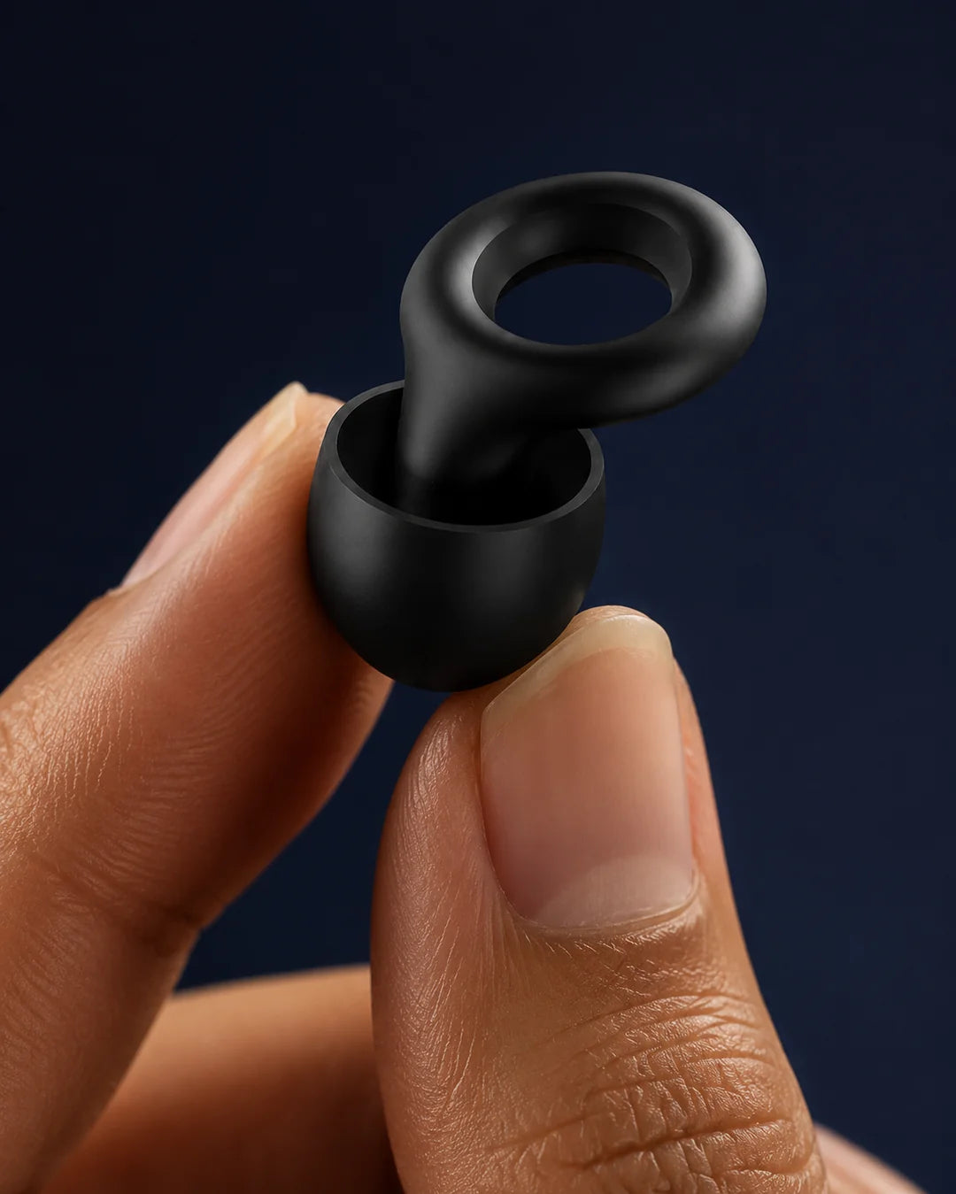 Primer plano del tapon de doble anillo de silicona QUIES