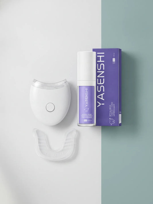 Kit completo de blanqueamiento: LED, bandeja y gel morado