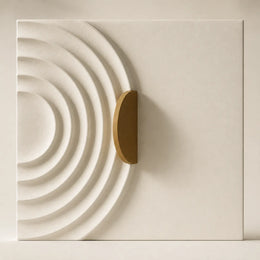 Escultura: ondas de sonido que chocan contra un disco sólido y se detienen