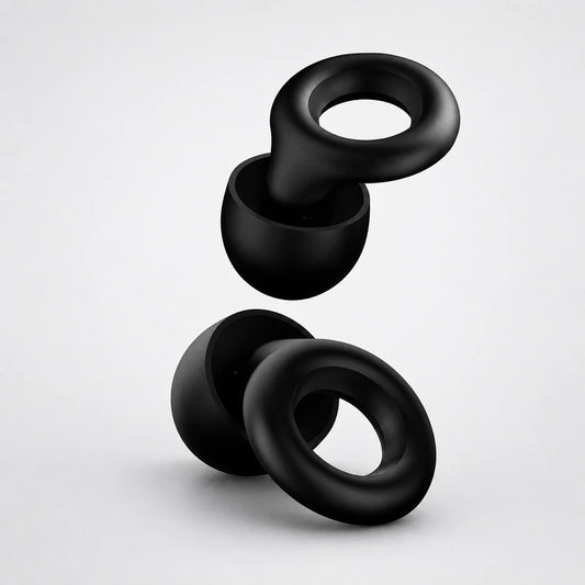 Tapones para dormir QUIES de silicona negra de doble anillo