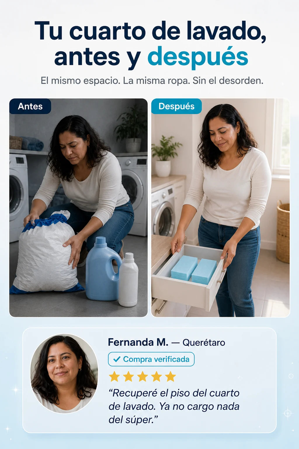 Tu cuarto de lavado antes y despues de ECOLAM