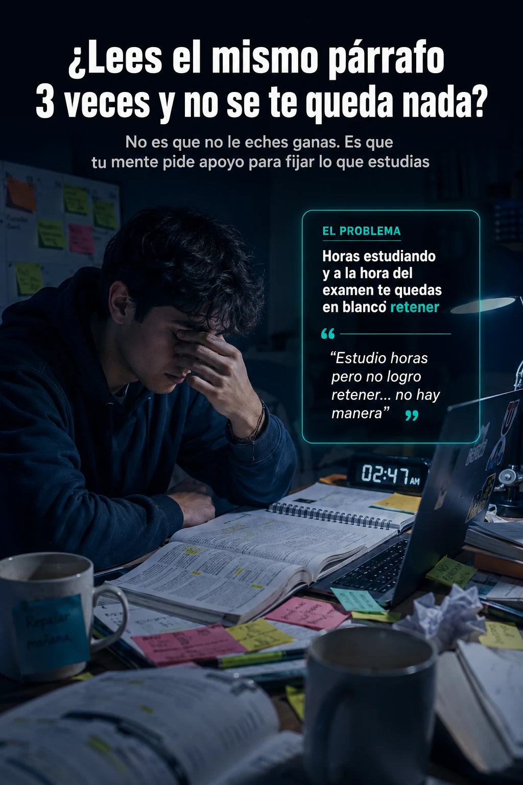 Estudiar horas y no retener nada: la frustracion de que no se te quede