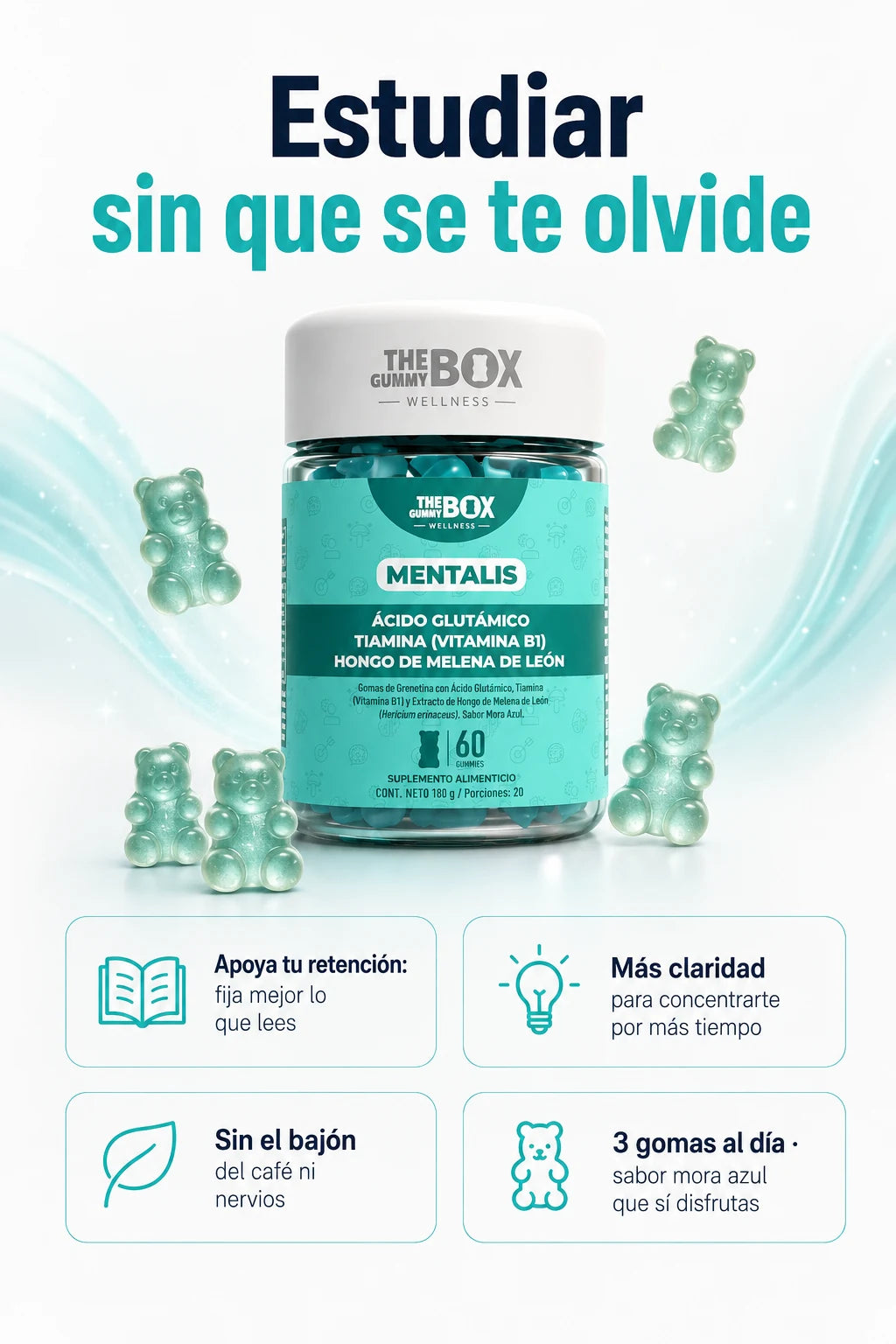 Beneficios de MENTALIS: apoya la claridad, el foco y la energia mental