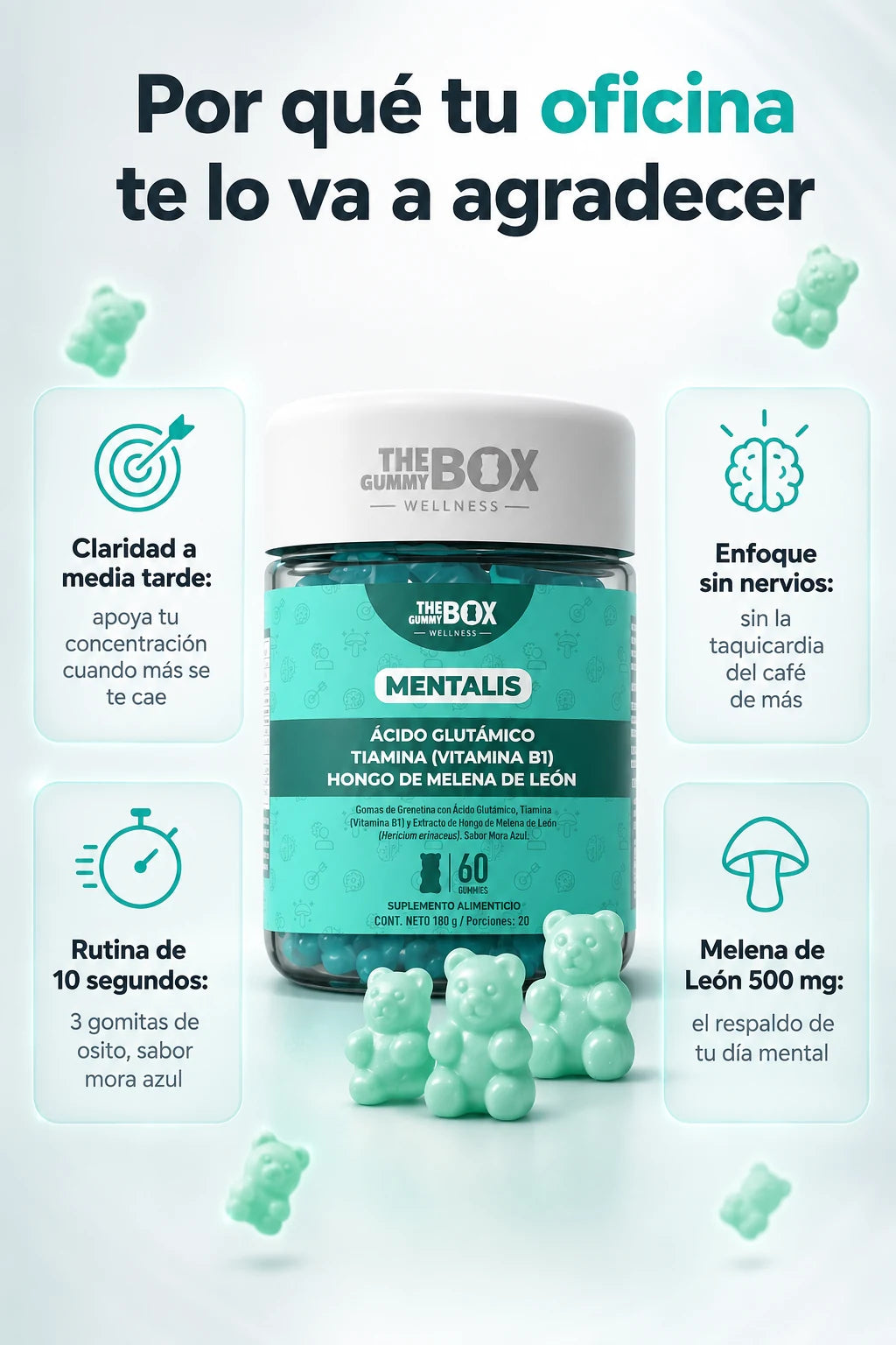 Beneficios de MENTALIS: apoya la claridad, el foco y la energia mental