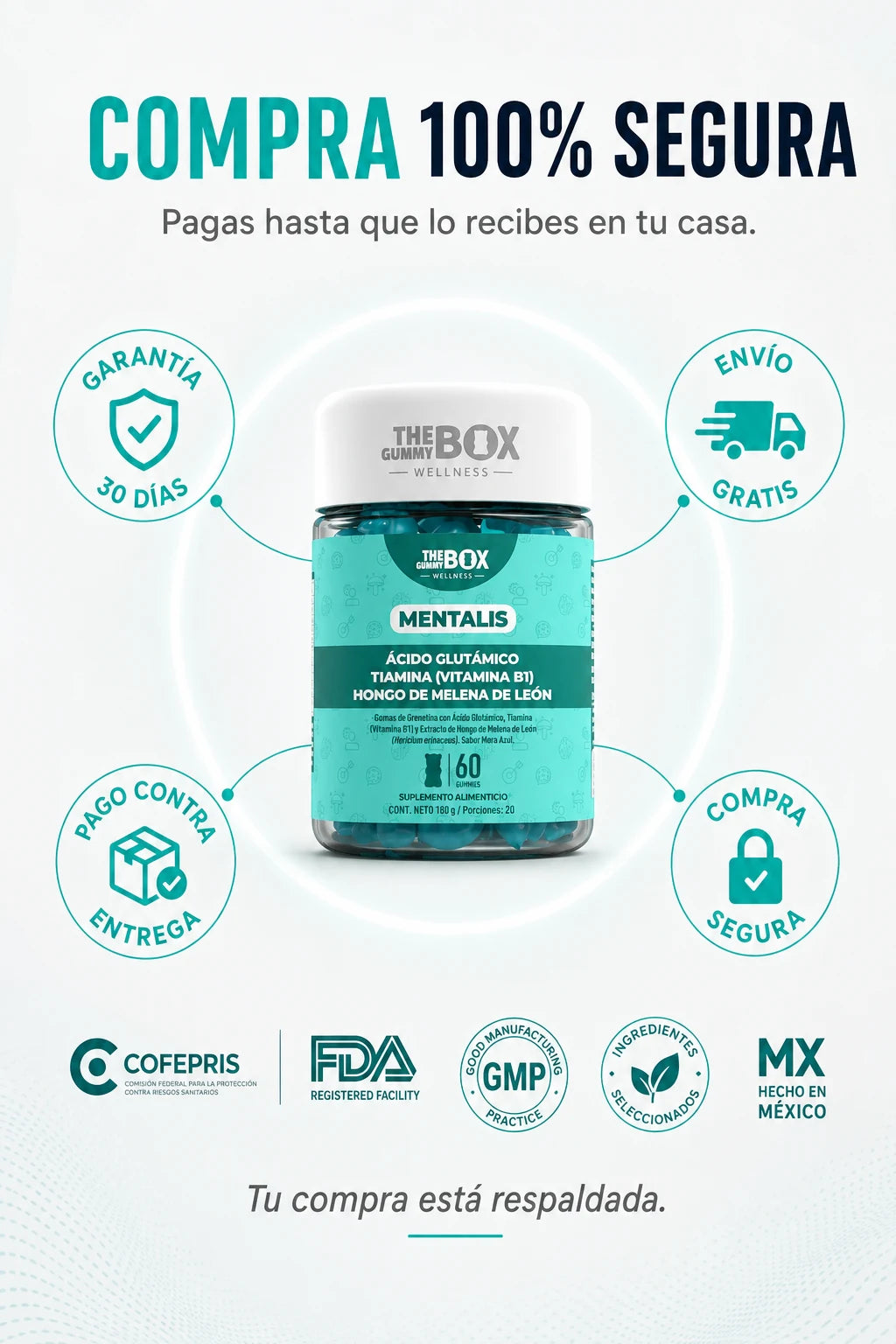 Oferta kit 3 frascos MENTALIS $1,750 - pedir ahora, pago contra entrega