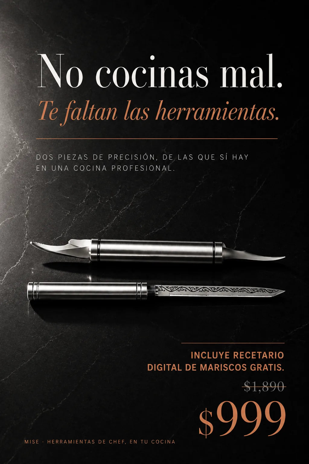 MISE: no cocinas mal, te faltan las herramientas — set de 2 piezas de precision