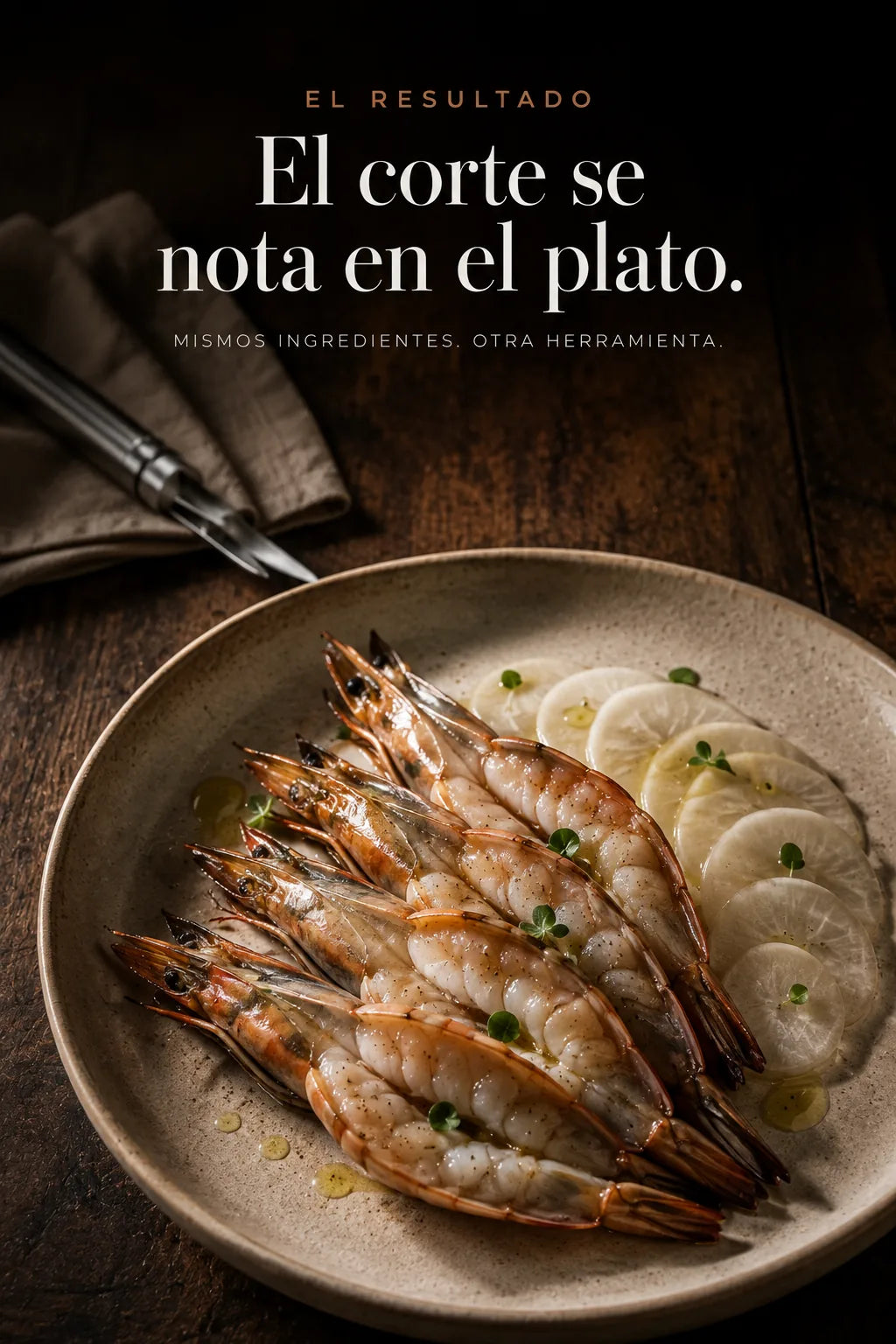 El resultado: el corte se nota en el plato