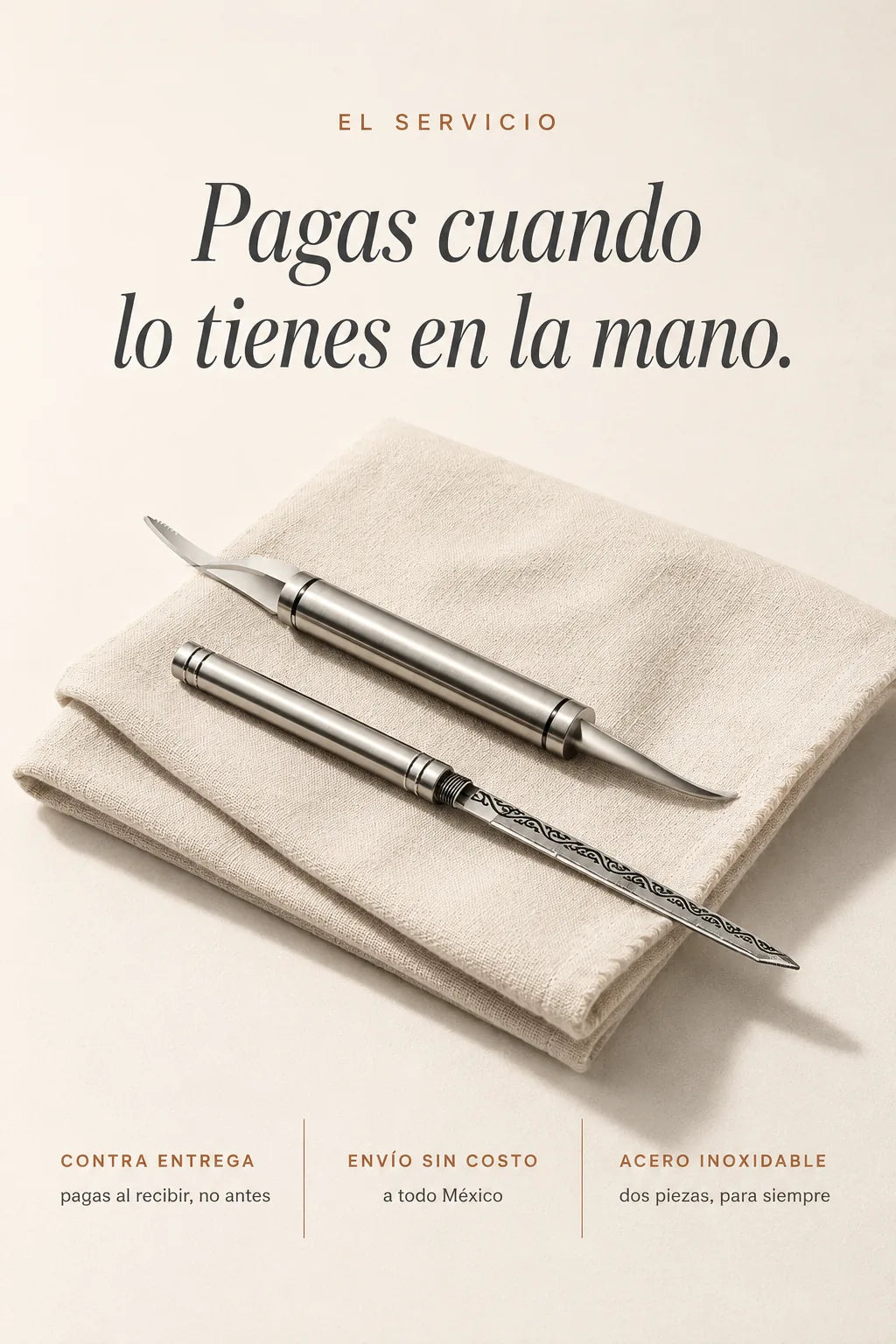 Pago contra entrega, envio sin costo a todo Mexico, acero inoxidable