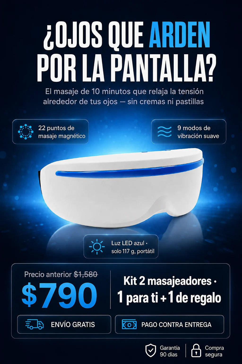 OCULIA masajeador de ojos - relaja tus ojos despues de horas de pantalla