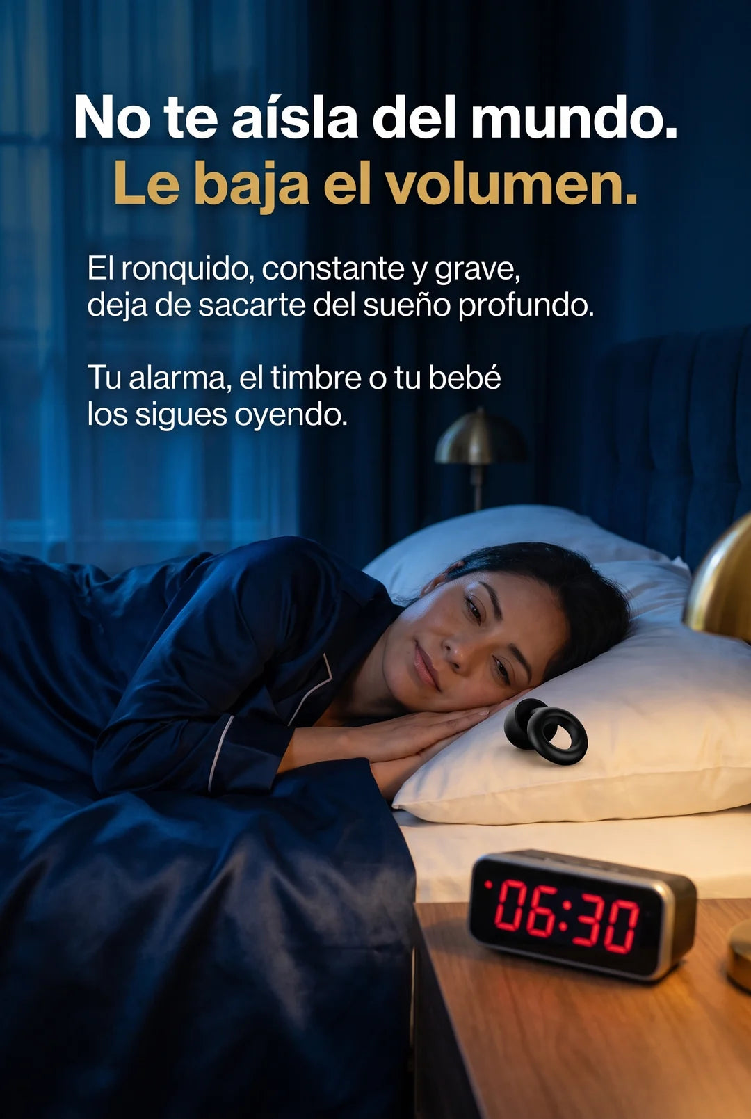 No te aisla del mundo, le baja el volumen - sigues oyendo tu alarma