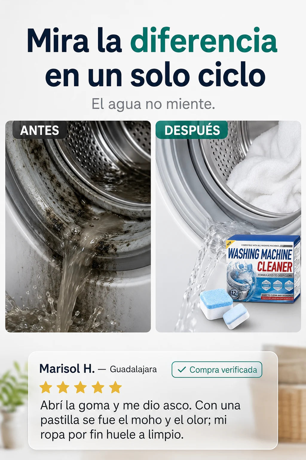 Antes y despues: agua turbia a agua limpia con VORTIX